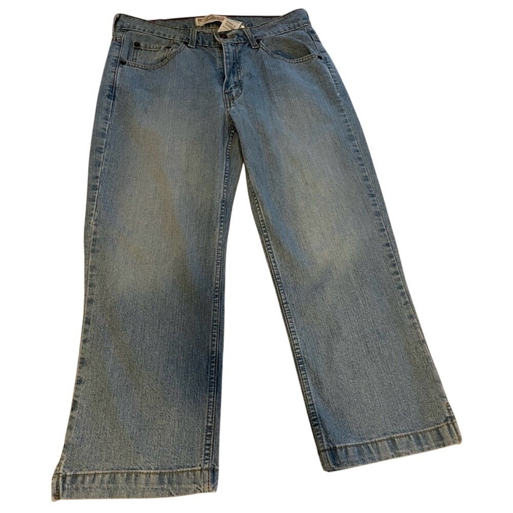 Levis Strauss Signature Capris Jeans Size 10 Stretch Denim Cropped Pants Blue